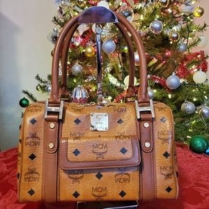 Cognac MCM Boston bag.